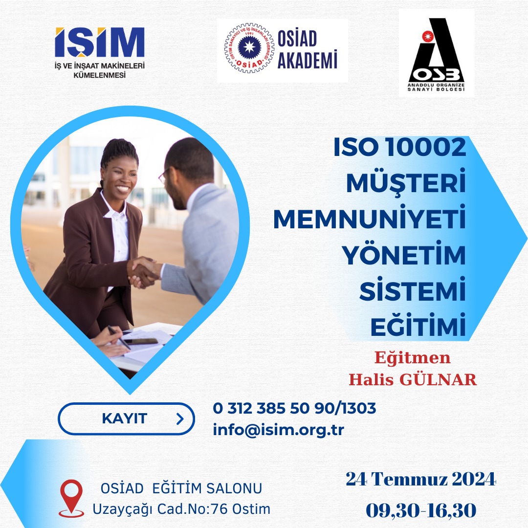 ISO 10002:2018 Müşteri Memnuniyeti Eğitimi