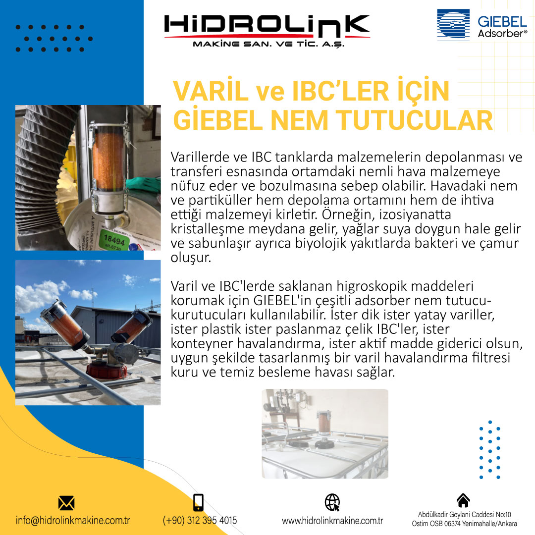 Varil ve IBC'ler için Giebel Nem Tutucular 