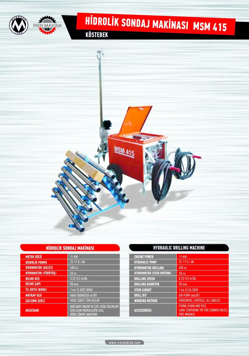 İREN Hydraulic Drilling Machine
